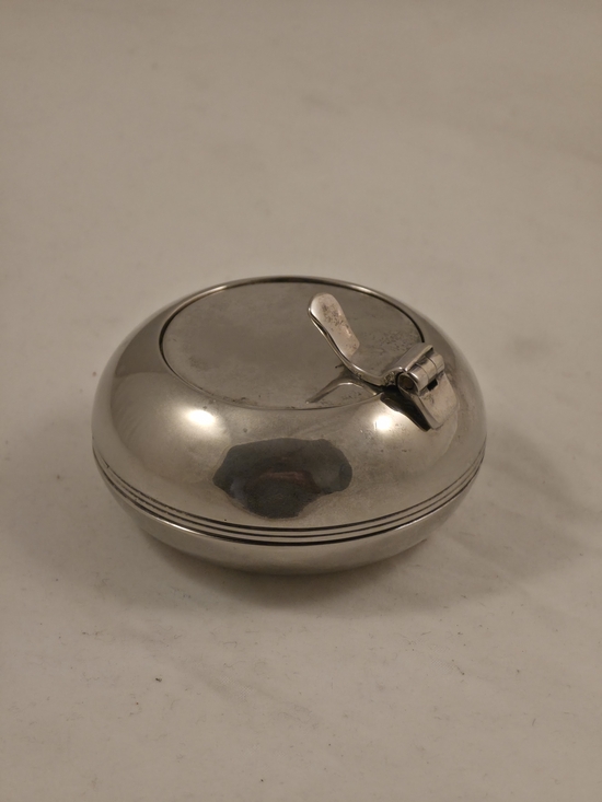 Other - Vintage MCM Silver Round Metal Ashtray/Trinket Box with Flip Lid